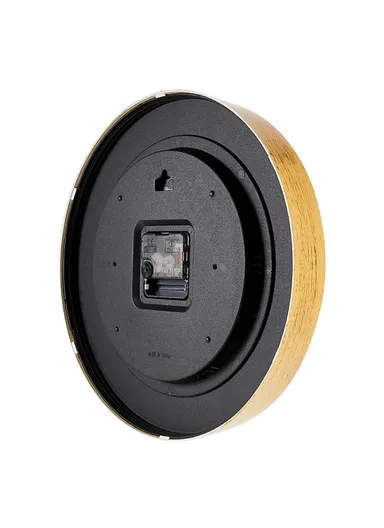 29cm Retro Wall Clock Round Silent Arabic Numeral Home Living Room Bedroom - Light Bamboo Color