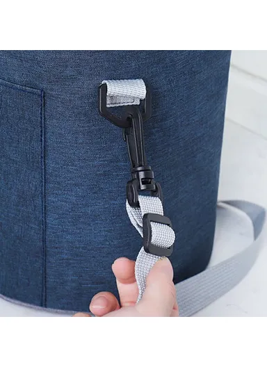 Oxford Cloth Thermal Insulation Lunch Bag Leakproof Tote Bag Food Container (D17 x H24)cm - Light Grey