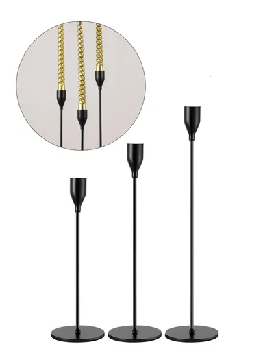 3Pcs/Set 23/28/33cm Scented Candle Holder Metal High-Footed Candlestick Home Hotel Restaurant Dinner Decoration