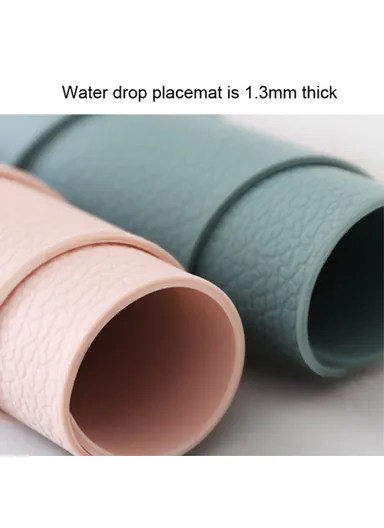 10Pcs Set Water Drop-shaped Desktop Cup Silicone Mat Dining Table Heat Insulation Pad (L12.5 x W11 x H0.11)cm - Red