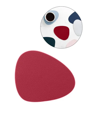 10Pcs Set Water Drop-shaped Desktop Cup Silicone Mat Dining Table Heat Insulation Pad (L12.5 x W11 x H0.11)cm - Red