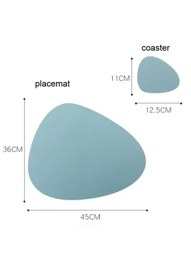 2-Pcs Desktop Silicone Dining Table Mat Heat Insulation Tableware Pad Set With Cup Mat - Pink