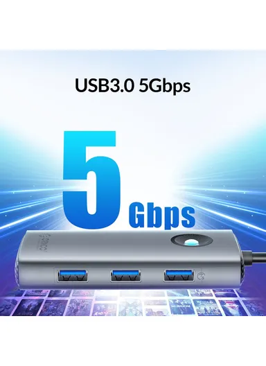 100W 6 in 1 Portable Docking Station 4K Video PD Charging Multifunctional Type-C Hub PW11-6P - Dark Grey