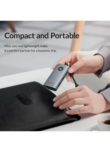 100W 6 in 1 Portable Docking Station 4K Video PD Charging Multifunctional Type-C Hub PW11-6P - Dark Grey