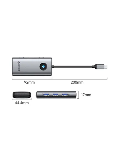 100W 6 in 1 Portable Docking Station 4K Video PD Charging Multifunctional Type-C Hub PW11-6P - Dark Grey