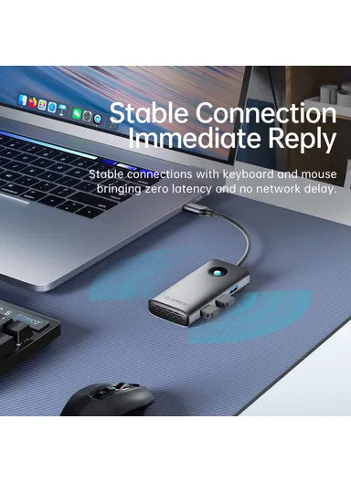 5 in 1 Docking Station 4K Video PD 60W Charging Multifunctional Type-C Hub PW11-5P - Dark Grey