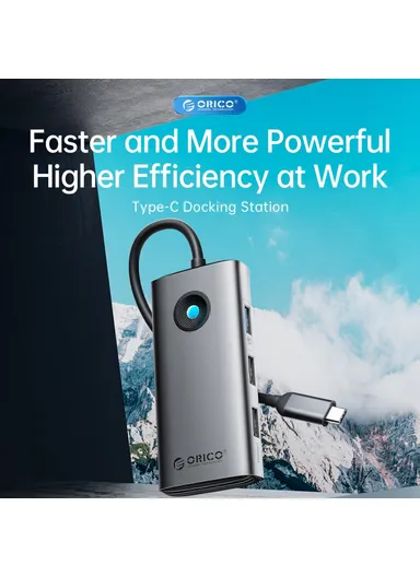 5 in 1 Docking Station 4K Video PD 60W Charging Multifunctional Type-C Hub PW11-5P - Dark Grey