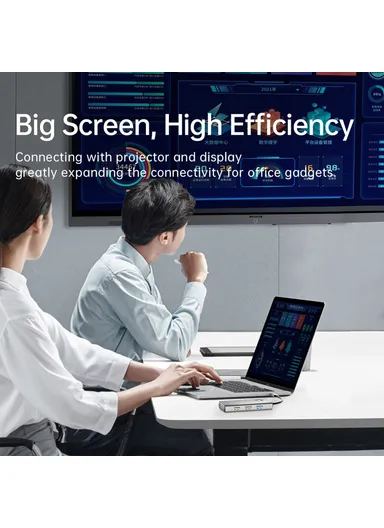 5 in 1 Docking Station 4K Video PD 60W Charging Multifunctional Type-C Hub PW11-5P - Dark Grey