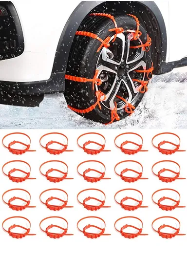 20Pcs Car Winter Tires Snow Chain Outdoor Car Winter Tire Wheels Chains Snow Wheel Tyre Cable Belt