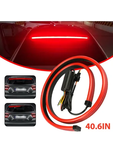90cm PVC High Mount Car Brake Light Strip Rear Glass Decorative LED Lamp Flashing Warning Light (L90 xW1.2 x T0.9)cm