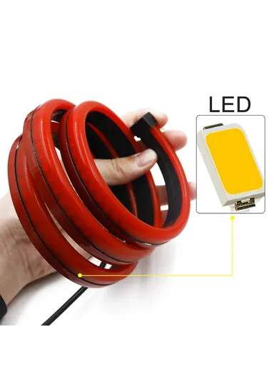 90cm PVC High Mount Car Brake Light Strip Rear Glass Decorative LED Lamp Flashing Warning Light (L90 xW1.2 x T0.9)cm