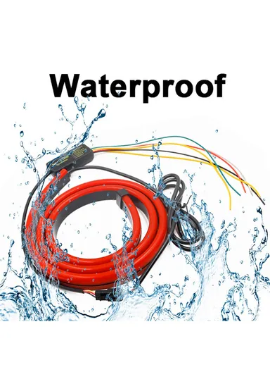 90cm PVC High Mount Car Brake Light Strip Rear Glass Decorative LED Lamp Flashing Warning Light (L90 xW1.2 x T0.9)cm