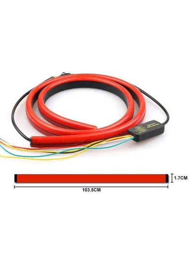 90cm PVC High Mount Car Brake Light Strip Rear Glass Decorative LED Lamp Flashing Warning Light (L90 xW1.2 x T0.9)cm