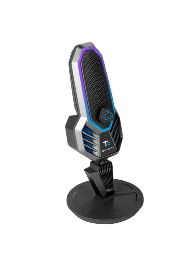 Condenser Microphone RGB Cardioid Wired Mic for Gaming Live Streaming T2