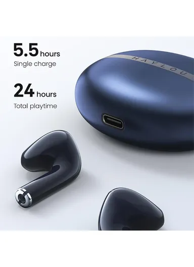 Semi-in-ear Bluetooth Earphones Low Latency IPX4 Waterproof Wireless Headphone X1 2023 - Black