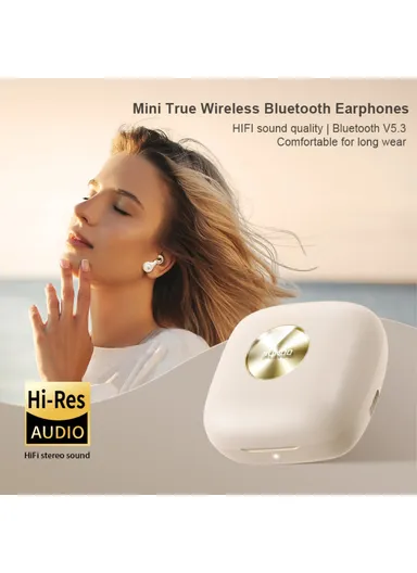 300mAh TWS Pendant Bluetooth Earphone Mini Portable Wireless Earbuds Support Sensitive Touch Control X19  - White