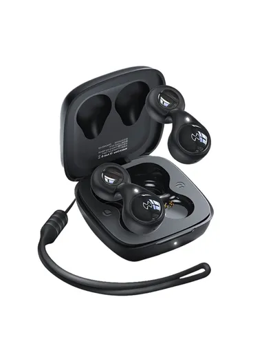 300mAh TWS Pendant Bluetooth Earphone Mini Portable Wireless Earbuds Support Sensitive Touch Control X19  - Black