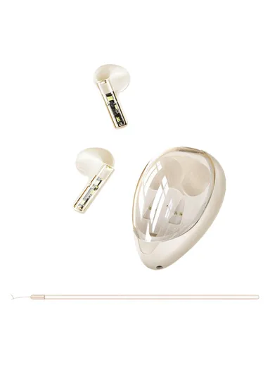220mAh Transparent TWS Bluetooth Earphone Wireless Stereo Music Touch Headset XUNDD X20  - Apricot