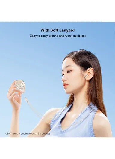 220mAh Transparent TWS Bluetooth Earphone Wireless Stereo Music Touch Headset XUNDD X20  - Apricot