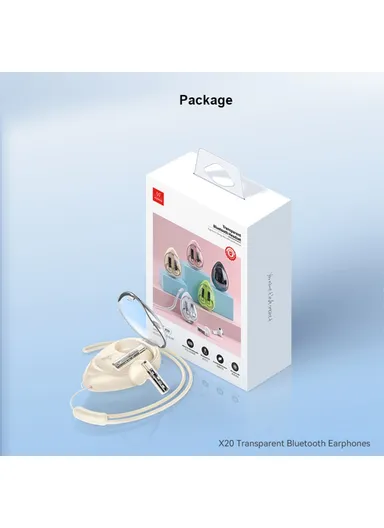 220mAh Transparent TWS Bluetooth Earphone Wireless Stereo Music Touch Headset XUNDD X20  - Apricot