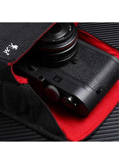 Camera Bag Waterproof Scratch-resistant Canvas Storage Pouch For Sony Canon Nikon Leica (L10.5 x W13.5 x H17)cm