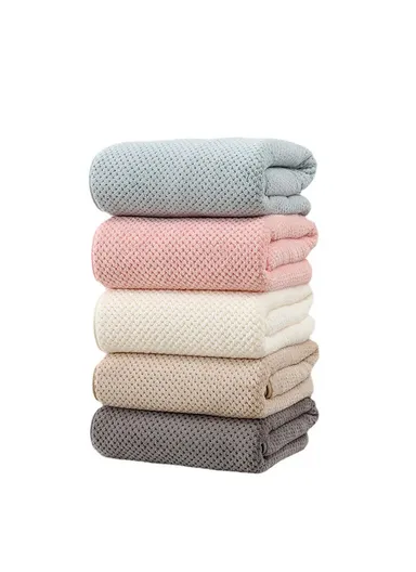 70x140cm Bath Coral Velvet Skin-Friendly Towel Thickened Soft Water Absorption Quick-dry - Beige