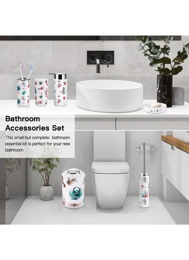 6 Pcs Plastic Bathroom Accessories Set 3308