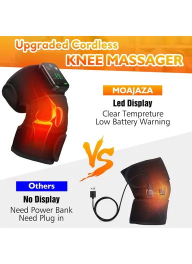 2-Pcs Rechargeable 4000mAh Diving Fabric Electric Heating Massager Knee, Elbow &amp; Shoulder Hot Compress Physiotherapy Instrument 