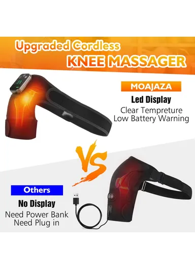 2-Pcs Rechargeable 4000mAh Diving Fabric Electric Heating Massager Knee, Elbow &amp; Shoulder Hot Compress Physiotherapy Instrument 