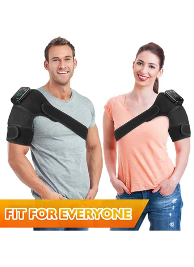 2-Pcs Rechargeable 4000mAh Diving Fabric Electric Heating Massager Knee, Elbow &amp; Shoulder Hot Compress Physiotherapy Instrument 