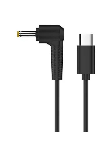 150cm 4.0x1.7mm Elbow DC to Type-C Converter Cable PVC Wrapping 12V Power Adapter Cord