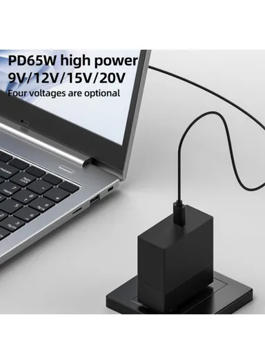 150cm 4.0x1.7mm Elbow DC to Type-C Converter Cable PVC Wrapping 12V Power Adapter Cord