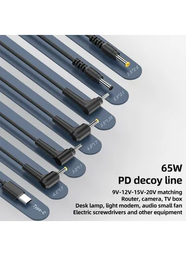 3.5x1.35mm 150cm 9V DC to Type-C Male Plug Converter Charging Cable Power Adapter Cord