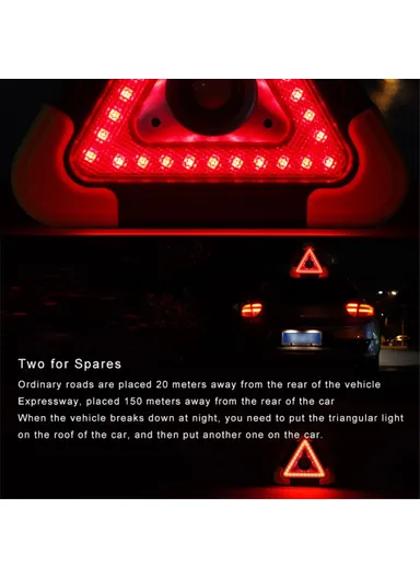 6000mAh Plastic USB Rechargeable Triangle Car Repair LED Lamp Traffic Emergency Stop Warning Light BY-145 (W17 x D4 x H18)cm