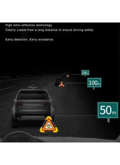 6000mAh Plastic USB Rechargeable Triangle Car Repair LED Lamp Traffic Emergency Stop Warning Light BY-145 (W17 x D4 x H18)cm