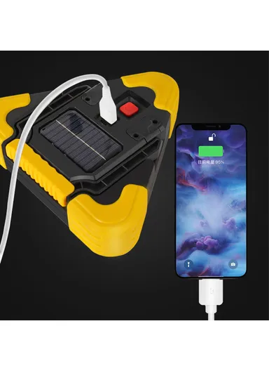 6000mAh Plastic USB Rechargeable Triangle Car Repair LED Lamp Traffic Emergency Stop Warning Light BY-145 (W17 x D4 x H18)cm