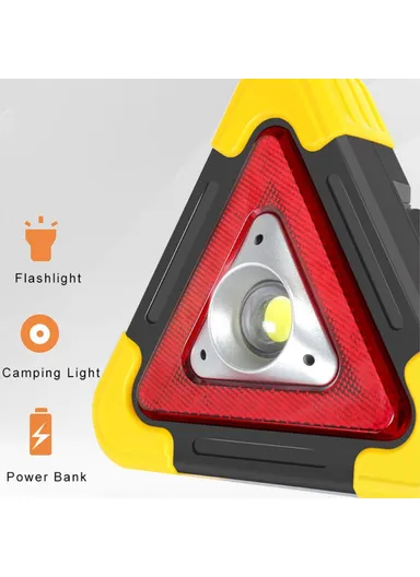 6000mAh Plastic USB Rechargeable Triangle Car Repair LED Lamp Traffic Emergency Stop Warning Light BY-145 (W17 x D4 x H18)cm