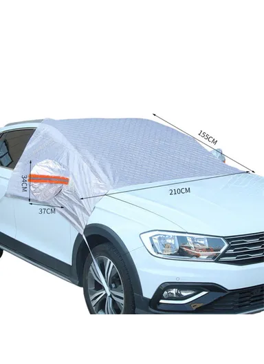Aluminium Film &amp; Cotton Snow Ice Protection Reflective Car Front Windshield Protector Cover Sun Shade R-3910 (L148 x W230)cm