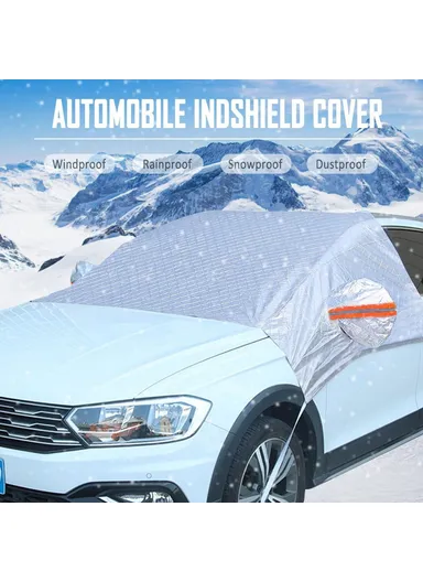 Aluminium Film &amp; Cotton Snow Ice Protection Reflective Car Front Windshield Protector Cover Sun Shade R-3910 (L148 x W230)cm