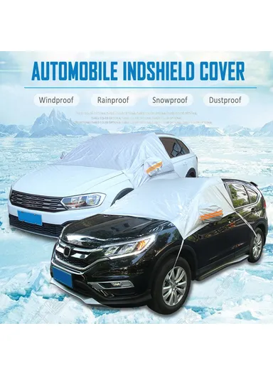 Aluminium Film &amp; Cotton Snow Ice Protection Reflective Car Front Windshield Protector Cover Sun Shade R-3910 (L148 x W230)cm