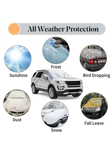 Aluminium Film &amp; Cotton Snow Ice Protection Reflective Car Front Windshield Protector Cover Sun Shade R-3910 (L148 x W230)cm