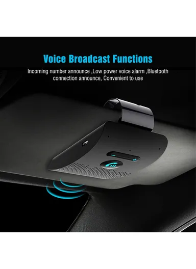 550mAh SP09 Visor Bluetooth 4.2 Hands-free Car Kit Multipoint Speaker Phone Auto Power On/Off (L10xW6 x H2.1)cm