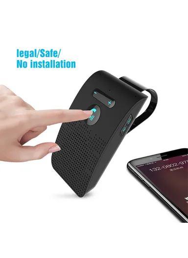 550mAh SP09 Visor Bluetooth 4.2 Hands-free Car Kit Multipoint Speaker Phone Auto Power On/Off (L10xW6 x H2.1)cm
