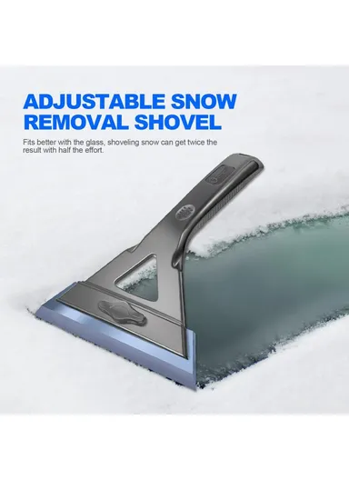 Car Windshield Soft Snow Removal Shovel Adjustable Glass Window Ice Scraper SBT-4107 (W13 x H24)cm