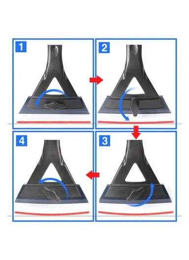 Car Windshield Soft Snow Removal Shovel Adjustable Glass Window Ice Scraper SBT-4107 (W13 x H24)cm
