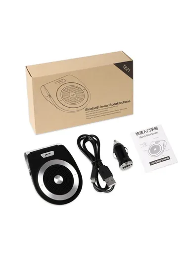 Car Bluetooth Kit Handsfree Speaker Phone Support Bluetooth 4.1 EDR Wireless Car Kit Mini Visor Hands-Free Calls T821 - Black