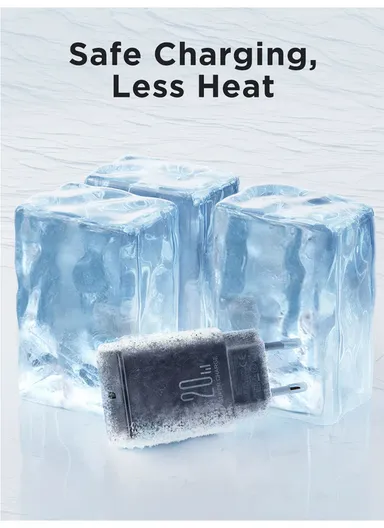 20W Flash Series Single-Port Charger JR-TCF06 (L2.6 x W4 x H6)cm - Black