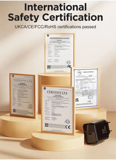 20W Flash Series Single-Port Charger JR-TCF06 (L2.6 x W4 x H6)cm - Black