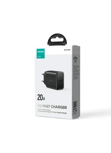 20W Flash Series Single-Port Charger JR-TCF06 (L2.6 x W4 x H6)cm - Black