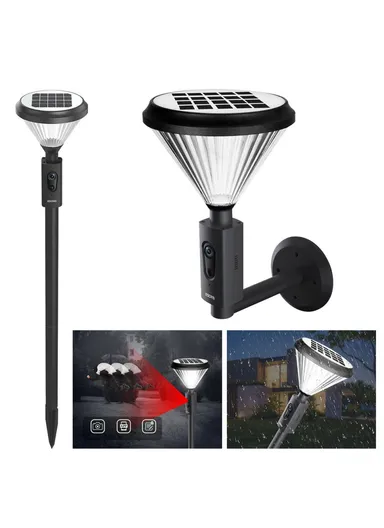 1080P HD Security Camera Wireless Garden Light IP66 Waterproof PIR Human Detection Camera Support WiFi Two-way Voice Smart Night Vision Lawn Light Camera QF190